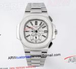  PP Factory Patek Philippe Nautilus 5980 Super Clone White Face Stainless Steel Swiss Watch 
